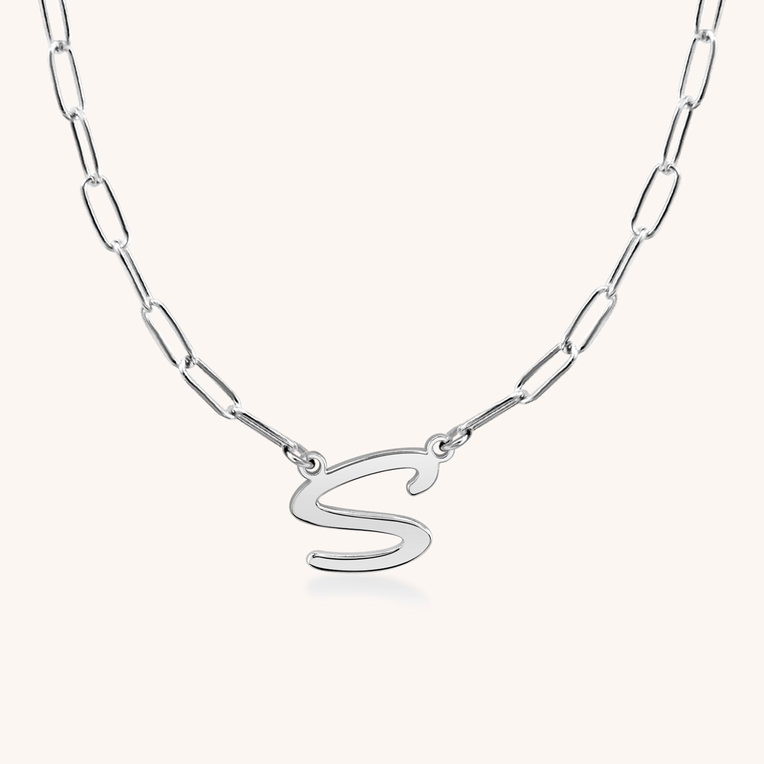 Rachel Initial Paperclip Necklace - monya_