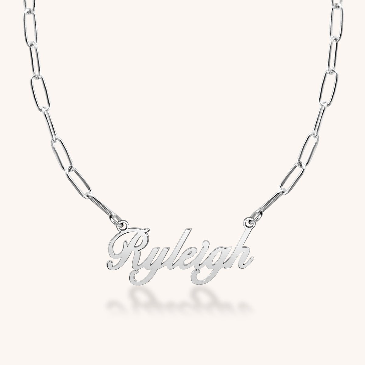 Tatiana Nameplate Paperclip Necklace